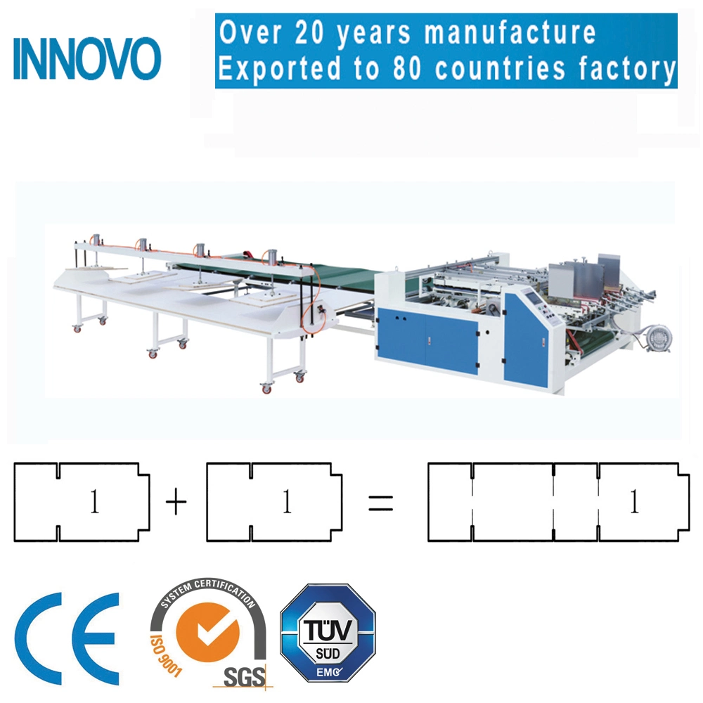 Pxa 2100 Double Pieces Carton Folder Gluer Machine/ Two Pieces Carton Folding Gluing Machine